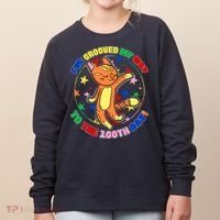 Groovy Cat 100th Day of School Women's Sweatshirt thumb 0