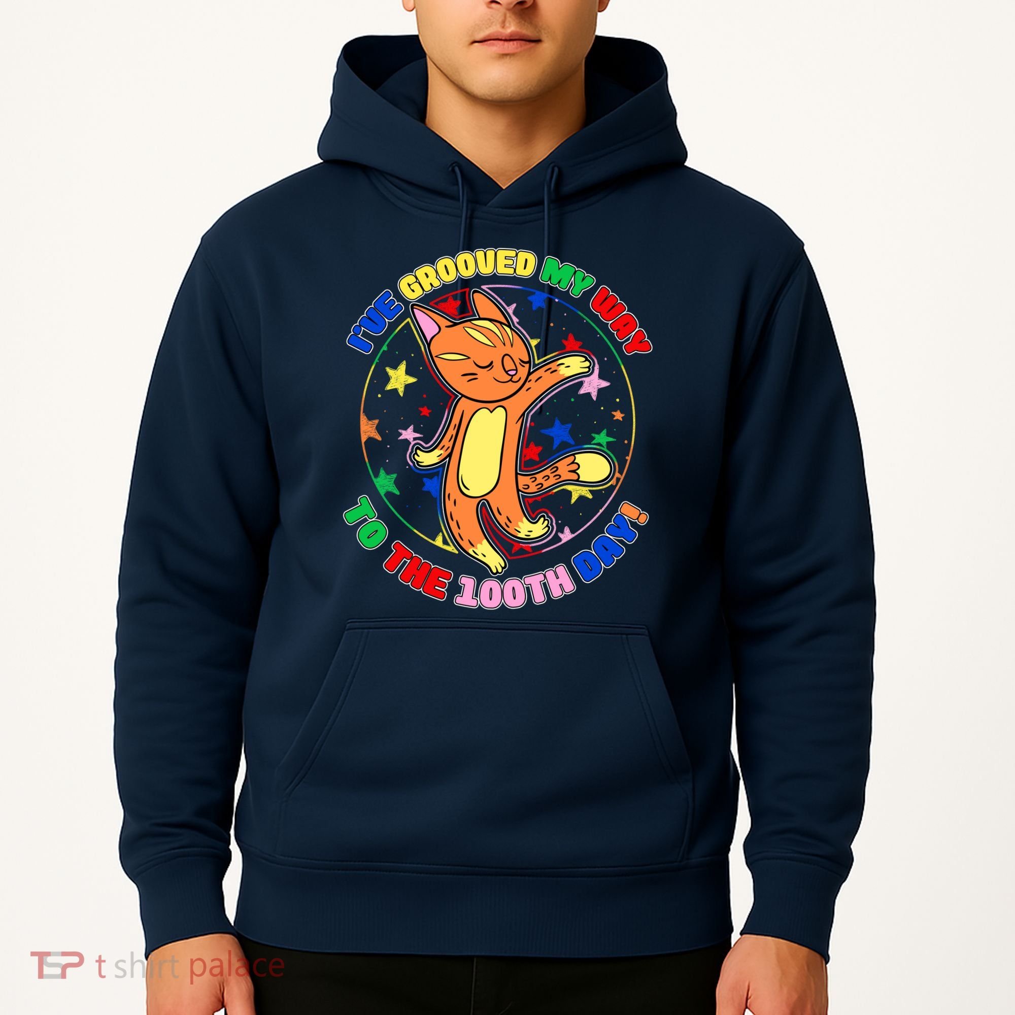 Groovy Cat 100th Day of School Hoodie