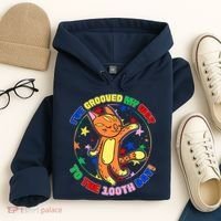 Groovy Cat 100th Day of School Hoodie thumb 4