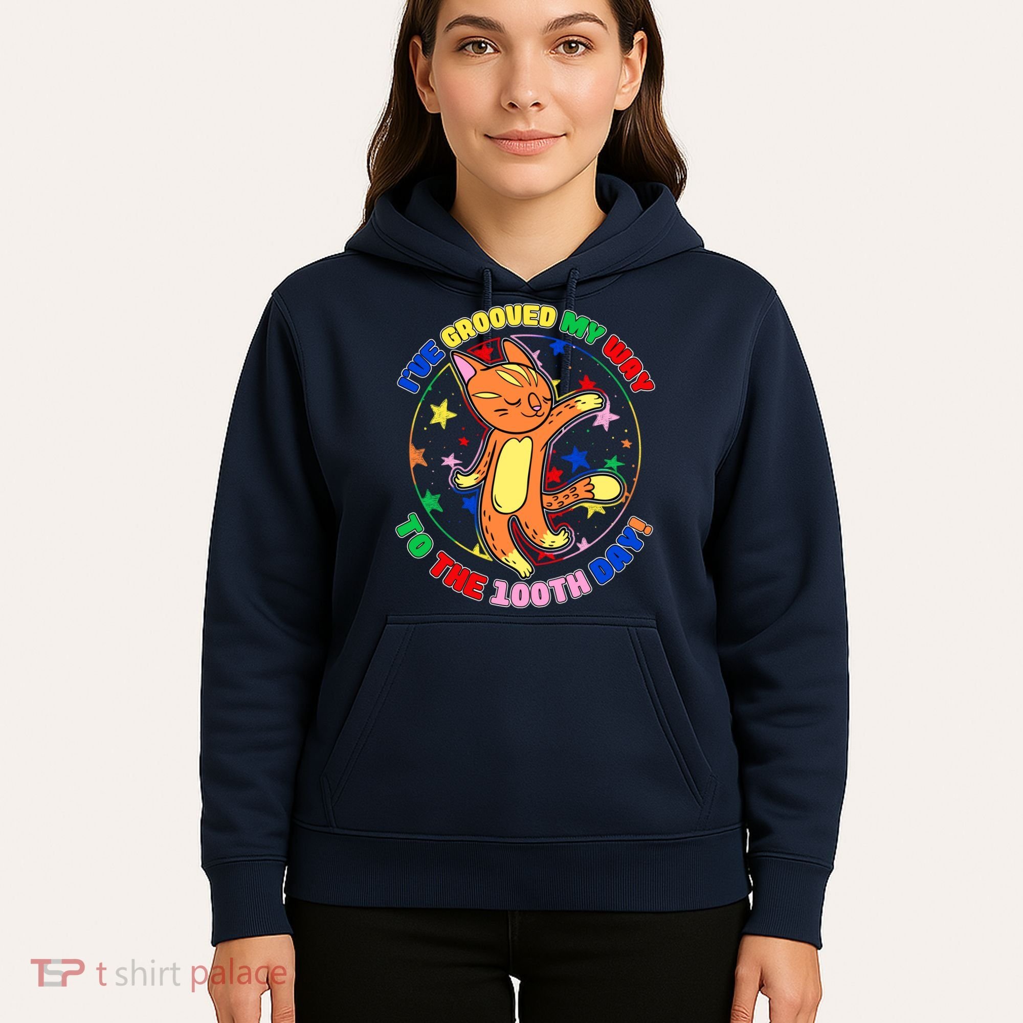 Groovy Cat 100th Day of School Hoodie