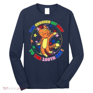 Groovy Cat 100th Day of School Long Sleeve Shirt