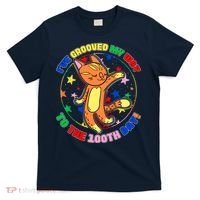 Groovy Cat 100th Day of School T-Shirt thumb 0