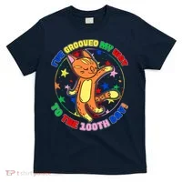 Groovy Cat 100th Day of School T-Shirt thumb 0