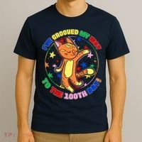 Groovy Cat 100th Day of School T-Shirt thumb 3