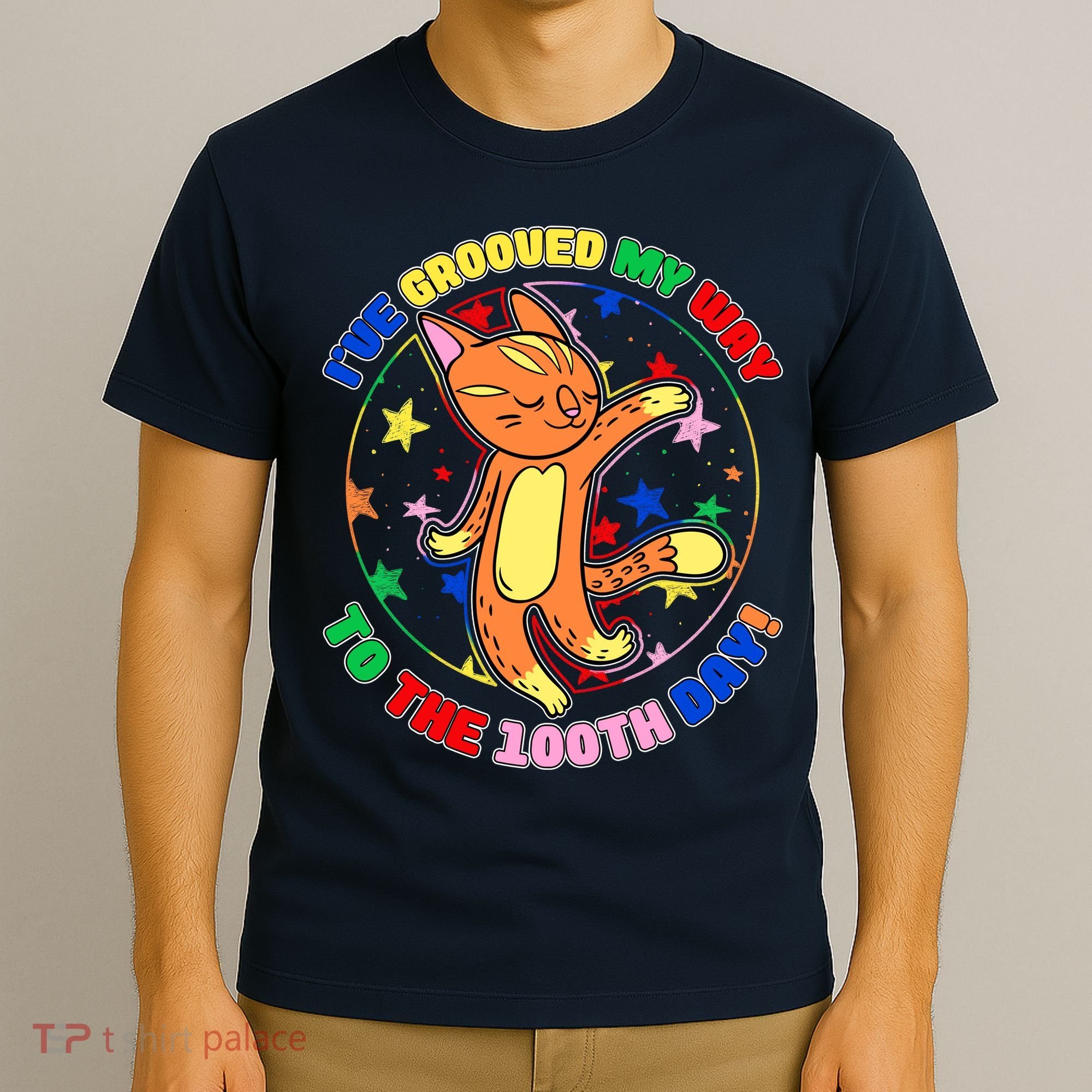 Groovy Cat 100th Day of School T-Shirt