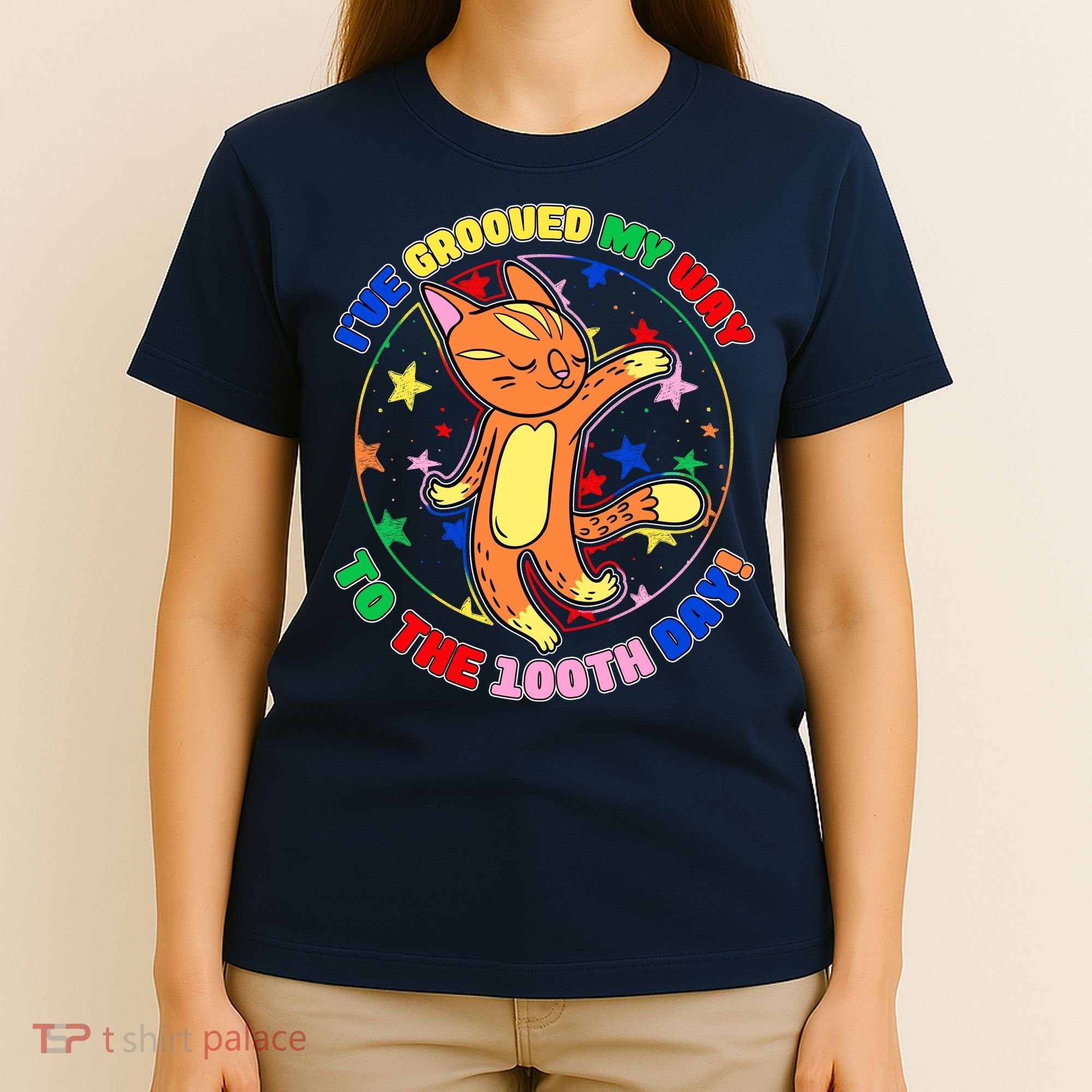 Groovy Cat 100th Day of School T-Shirt