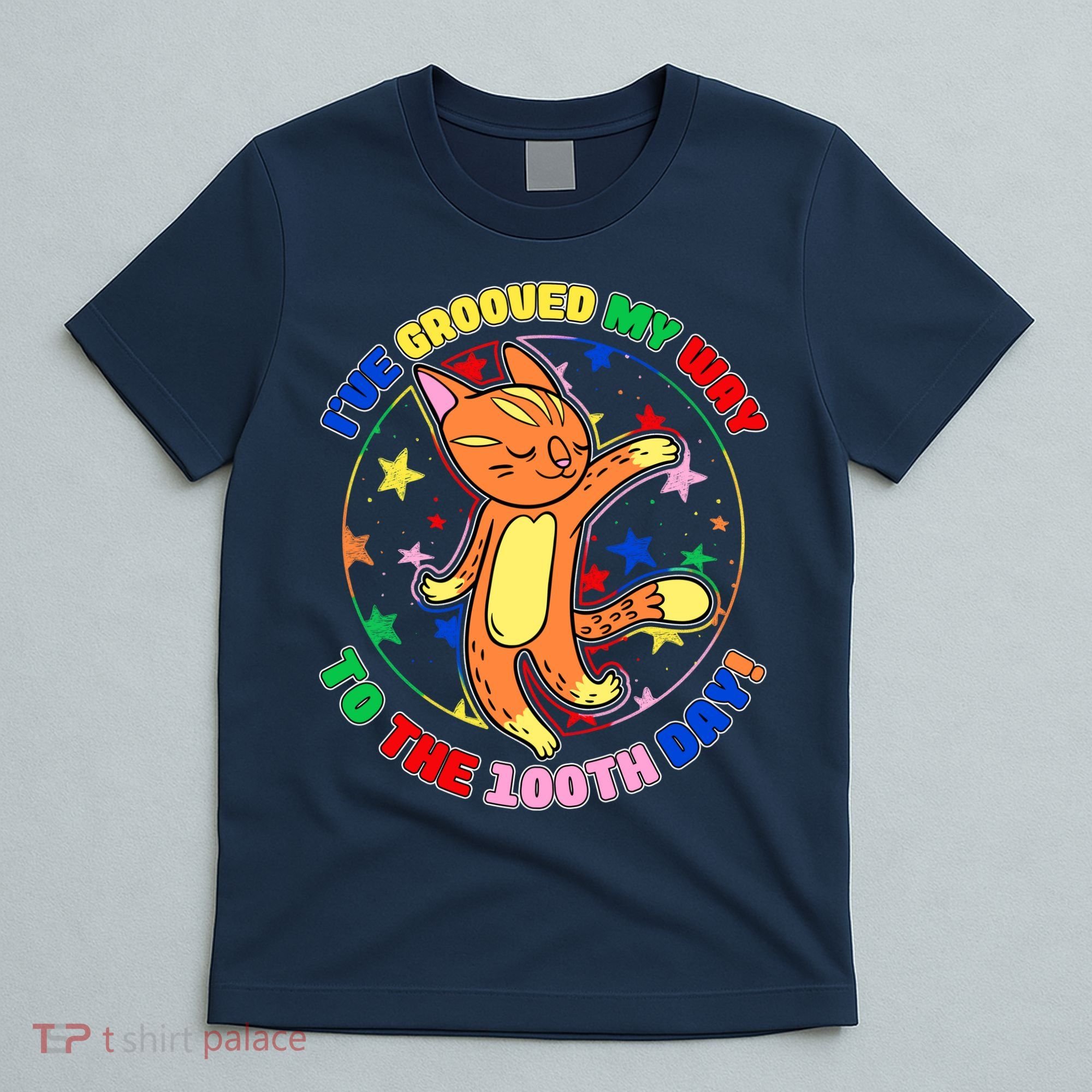 Groovy Cat 100th Day of School T-Shirt