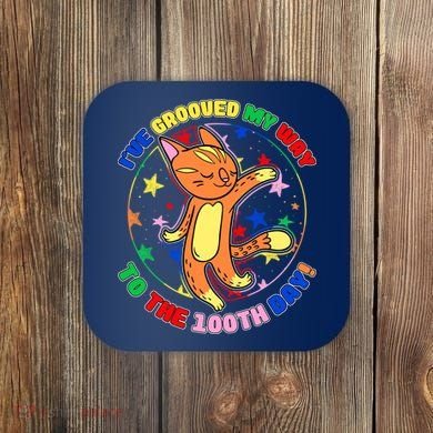 Groovy Cat 100th Day of School Coaster