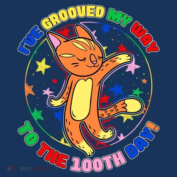 Groovy Cat 100th Day of School Tank Top