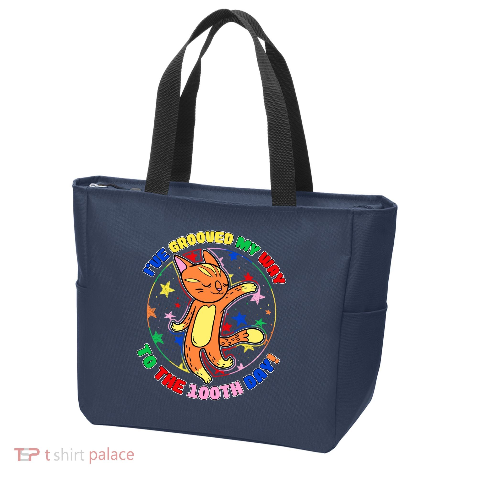 Groovy Cat 100th Day of School Tote Bag