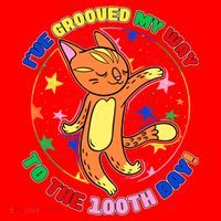 Groovy Cat 100th Day of School Santa Hat thumb 1
