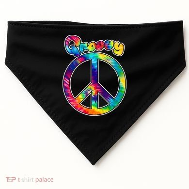 Groovy Peace Sign USA-Made Doggie Bandana