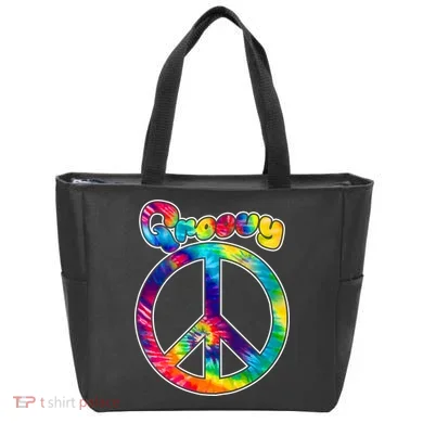 Groovy Peace Sign Tote Bag