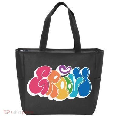 Groovy Retro Colorful Tote Bag