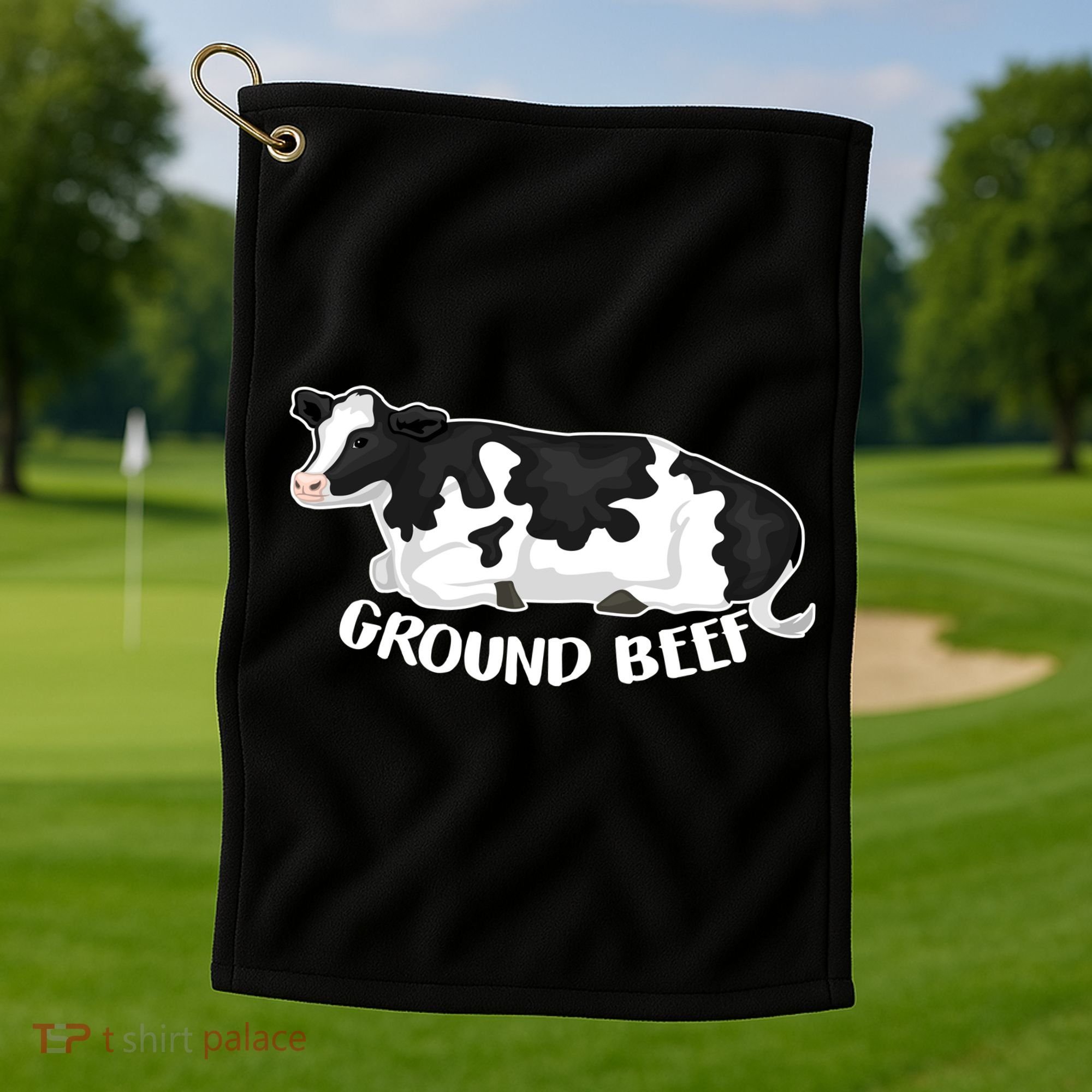 Ground Beef Funny Cow Golf Towel