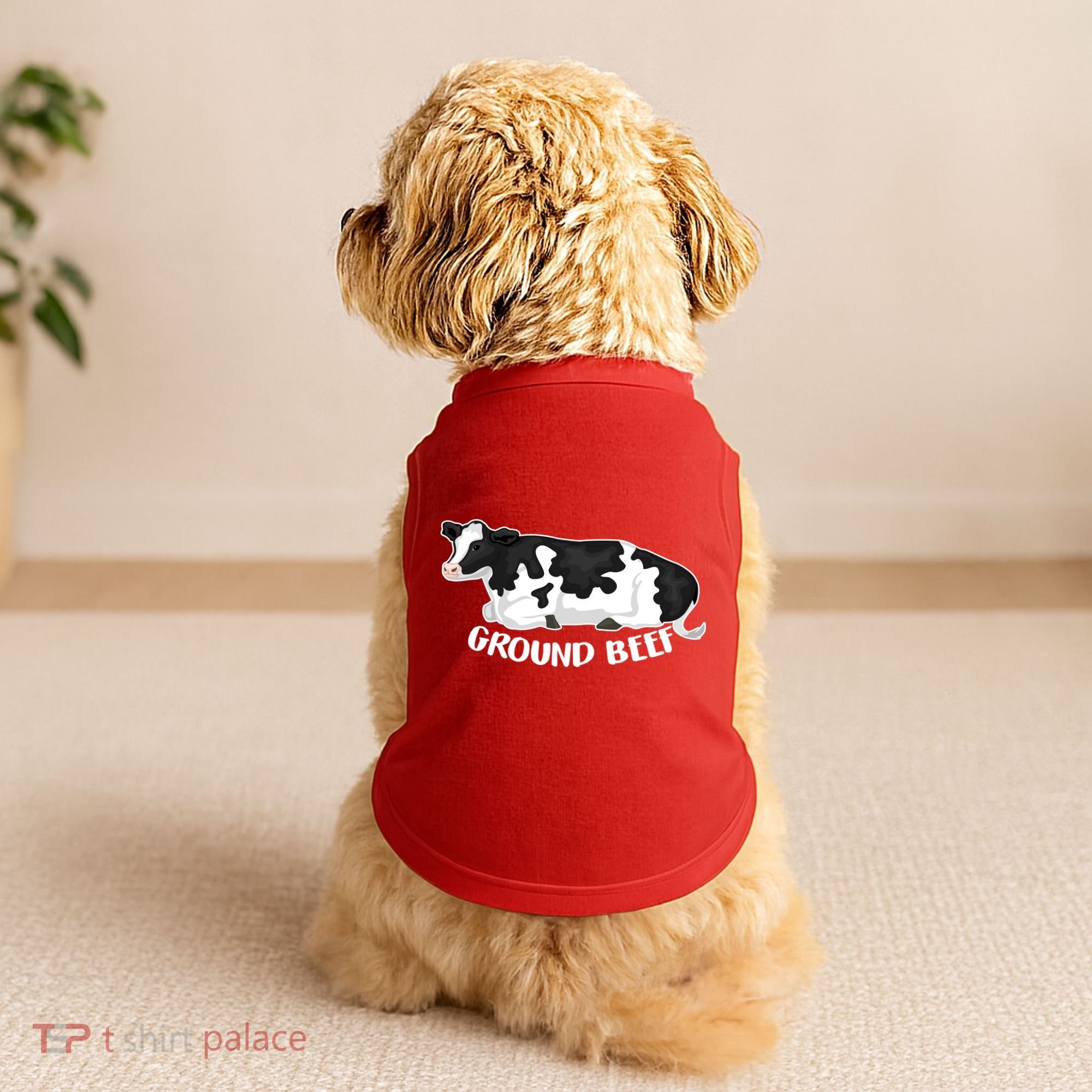 Ground Beef Funny Cow Doggie Tank