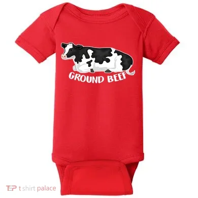 Ground Beef Funny Cow Baby Bodysuit