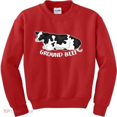 Ground Beef Funny Cow Kids Sweatshirt