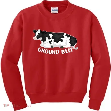 Ground Beef Funny Cow Kids Sweatshirt