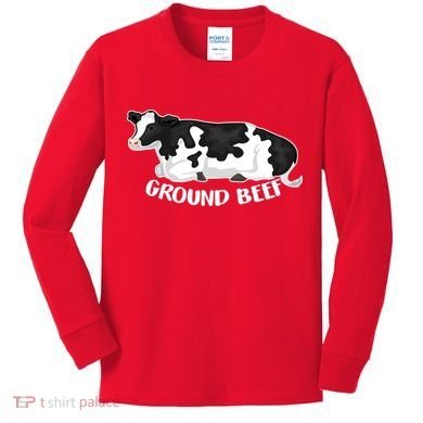 Ground Beef Funny Cow Kids Long Sleeve Shirt