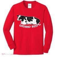 Ground Beef Funny Cow Kids Long Sleeve Shirt thumb 0