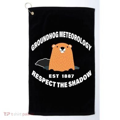 Groundhog Meteorology Respect The Shadow Golf Towel