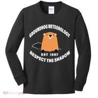 Groundhog Meteorology Respect The Shadow Kids Long Sleeve Shirt thumb 0