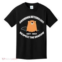 Groundhog Meteorology Respect The Shadow Kids T-Shirt thumb 0