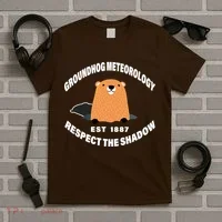 Groundhog Meteorology Respect The Shadow T-Shirt thumb 5