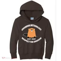 Groundhog Meteorology Respect The Shadow Kids Hoodie thumb 0