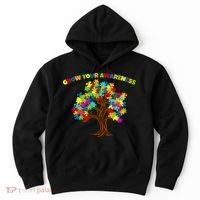 Grow Your Awareness Autism Puzzle Tree Hoodie thumb 0