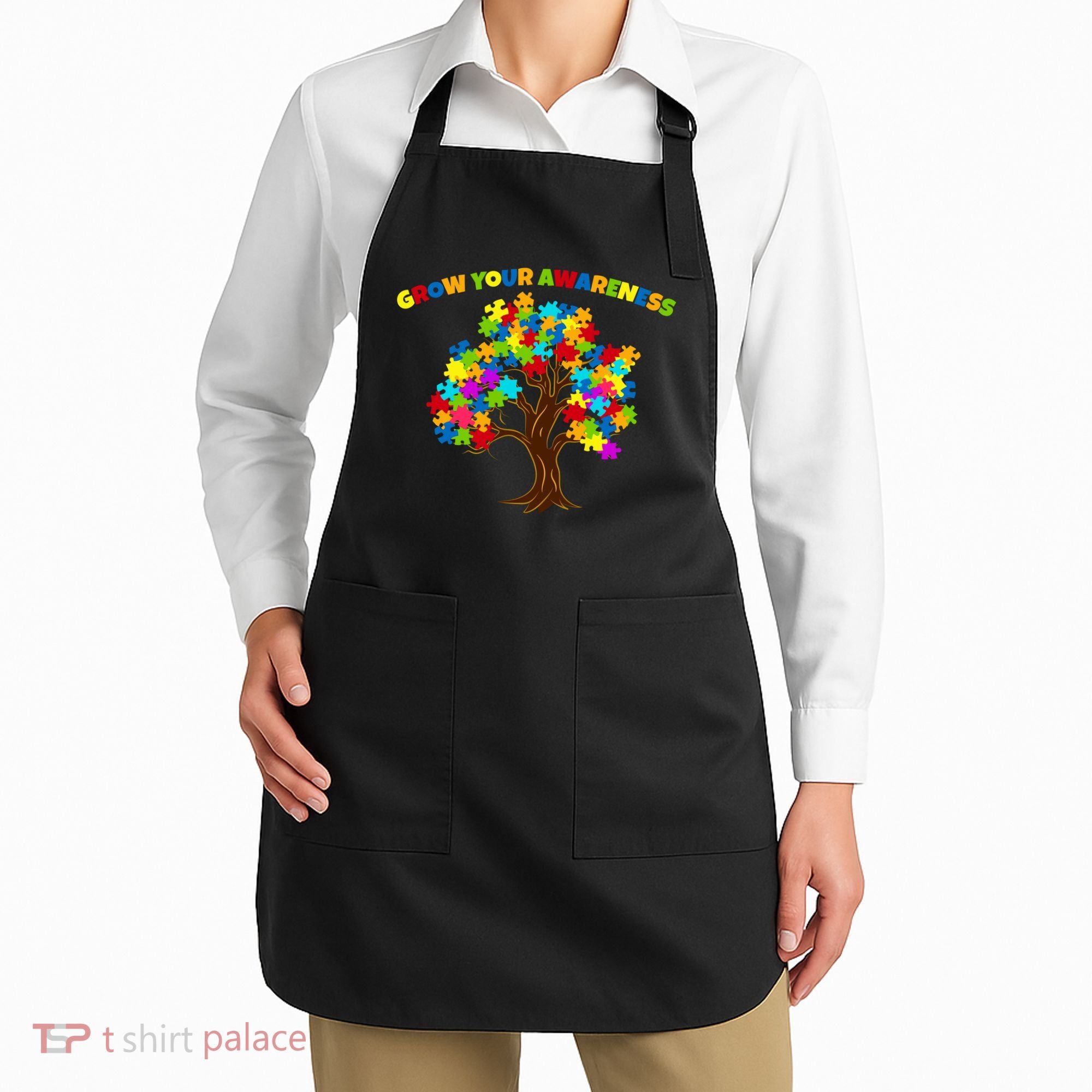 Grow Your Awareness Autism Puzzle Tree Apron