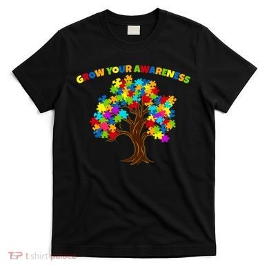 Grow Your Awareness Autism Puzzle Tree T-Shirt