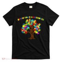 Grow Your Awareness Autism Puzzle Tree T-Shirt thumb 0