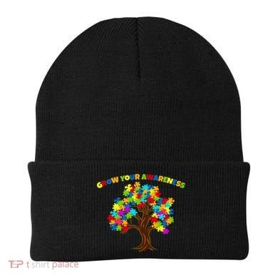 Grow Your Awareness Autism Puzzle Tree Beanie