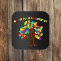 Grow Your Awareness Autism Puzzle Tree Coaster thumb 0