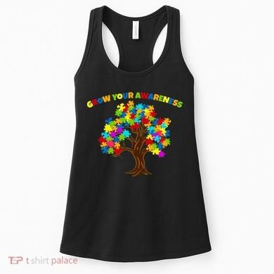 Grow Your Awareness Autism Puzzle Tree Women's Tank Top