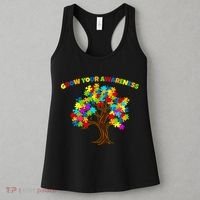 Grow Your Awareness Autism Puzzle Tree Women's Tank Top thumb 3