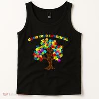 Grow Your Awareness Autism Puzzle Tree Tank Top thumb 2
