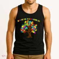 Grow Your Awareness Autism Puzzle Tree Tank Top thumb 3