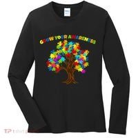 Grow Your Awareness Autism Puzzle Tree Women's Long Sleeve Shirt thumb 0