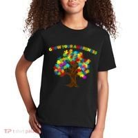 Grow Your Awareness Autism Puzzle Tree Kids T-Shirt thumb 2