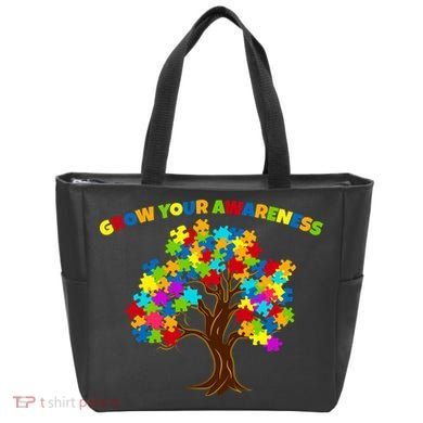 Grow Your Awareness Autism Puzzle Tree Tote Bag