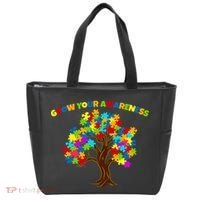 Grow Your Awareness Autism Puzzle Tree Tote Bag thumb 0