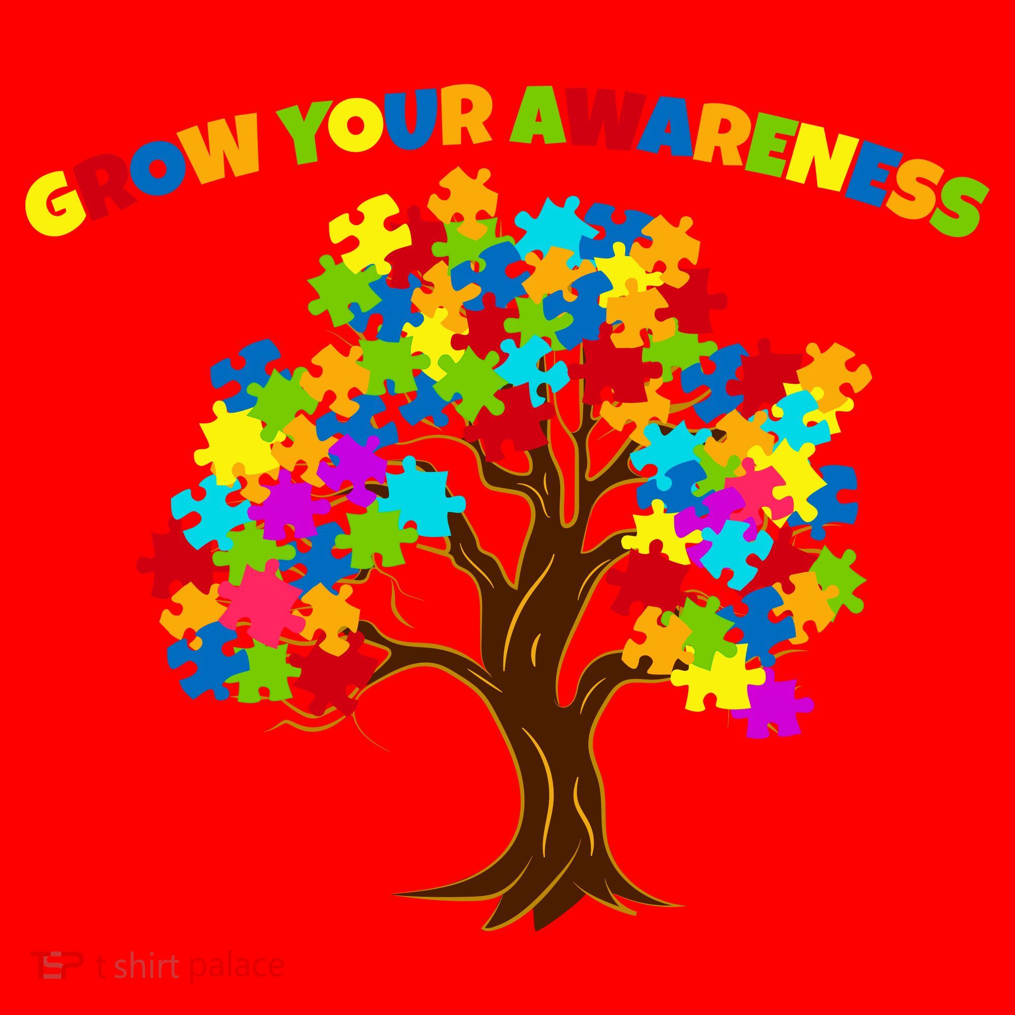 Grow Your Awareness Autism Puzzle Tree Santa Hat