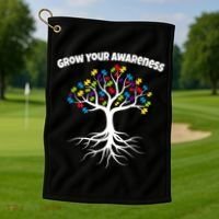 Grow Your Awareness Tree Roots Golf Towel thumb 1