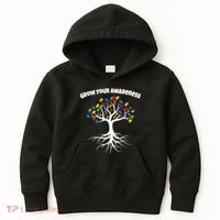 Grow Your Awareness Tree Roots Kids Hoodie thumb 0