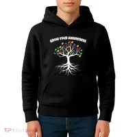 Grow Your Awareness Tree Roots Kids Hoodie thumb 4