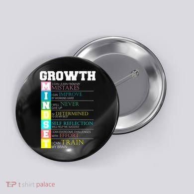 Growth New Mindset And Resolution  Button