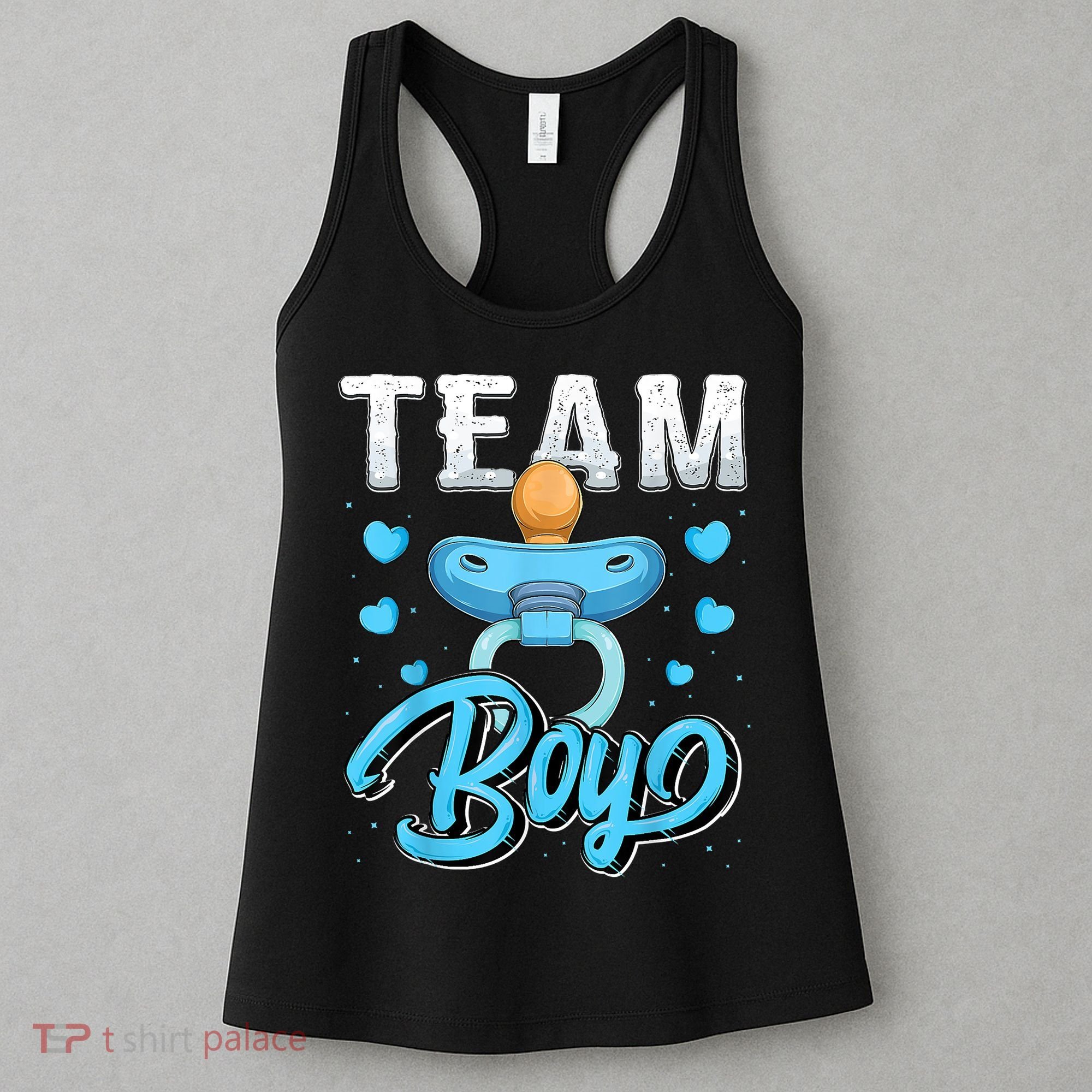 Gender Reveal Party Team Boy Baby Shower Matching Family Set Women's Tank Top